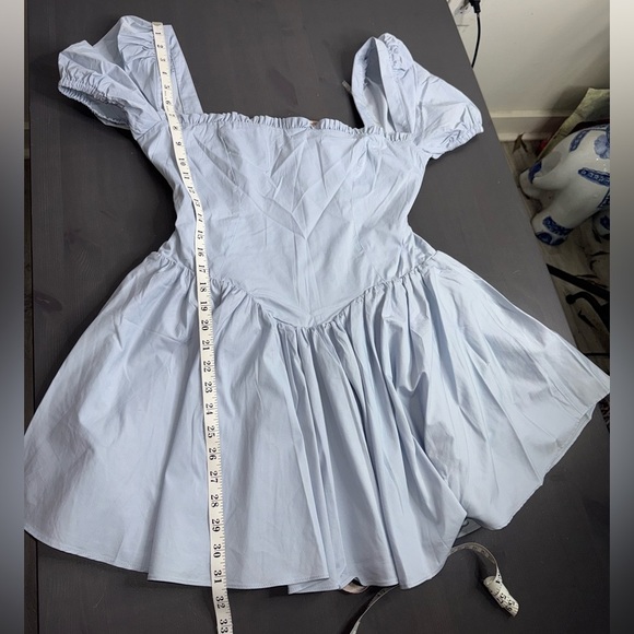 House of CB 'Maribel' Soft Blue Broderie Corset Mini Dress NWOT - Picture 12 of 12